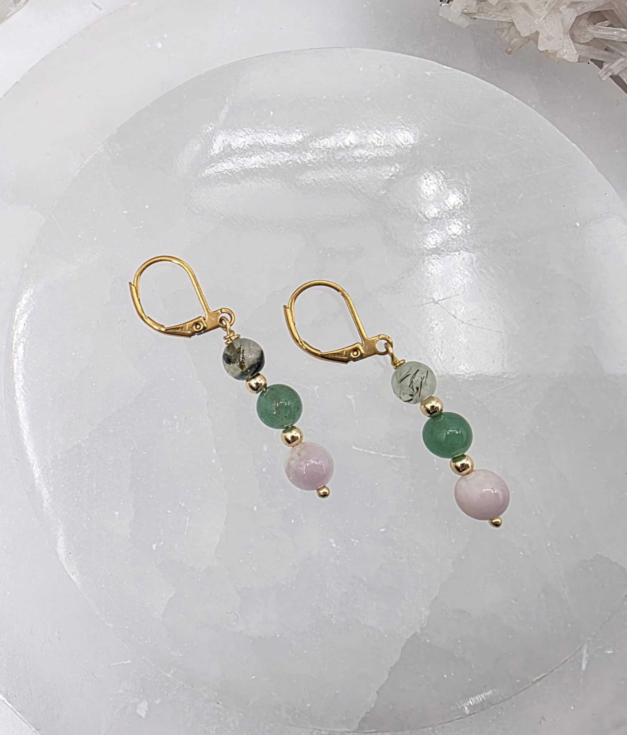 LEAD WITH LOVE-Kunzite, Green Aventurine, Prehnite Jewelry Set
