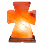Flat Cross Shaped Salt Lamp - 9" avg. - Cord, Bulb, Dimmer