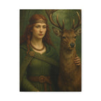 Goddess and Deer - Canvas Print