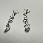 Herkimer Spiral Dangle Bertoni Earrings - Sterling Silver