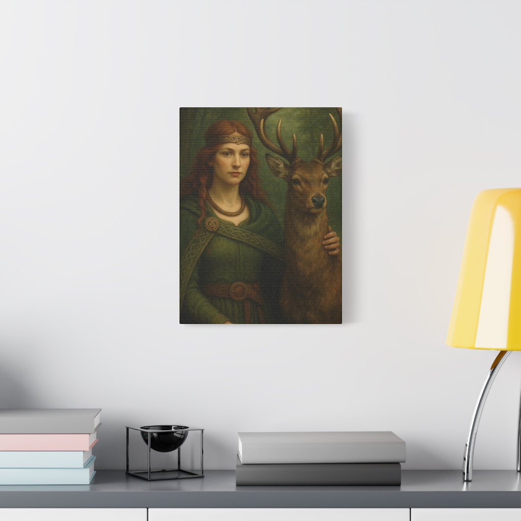 Goddess and Deer - Canvas Print