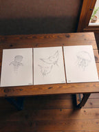 Marine Life Dot Art 14x17 - Ocean Wall Art Set