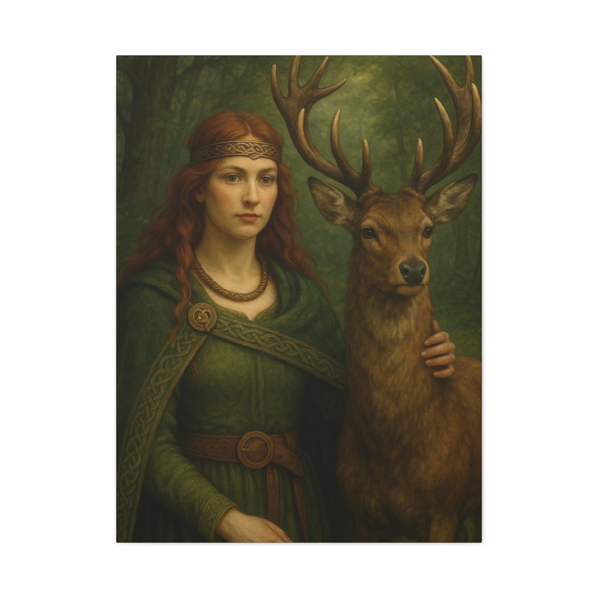 Goddess and Deer - Canvas Print
