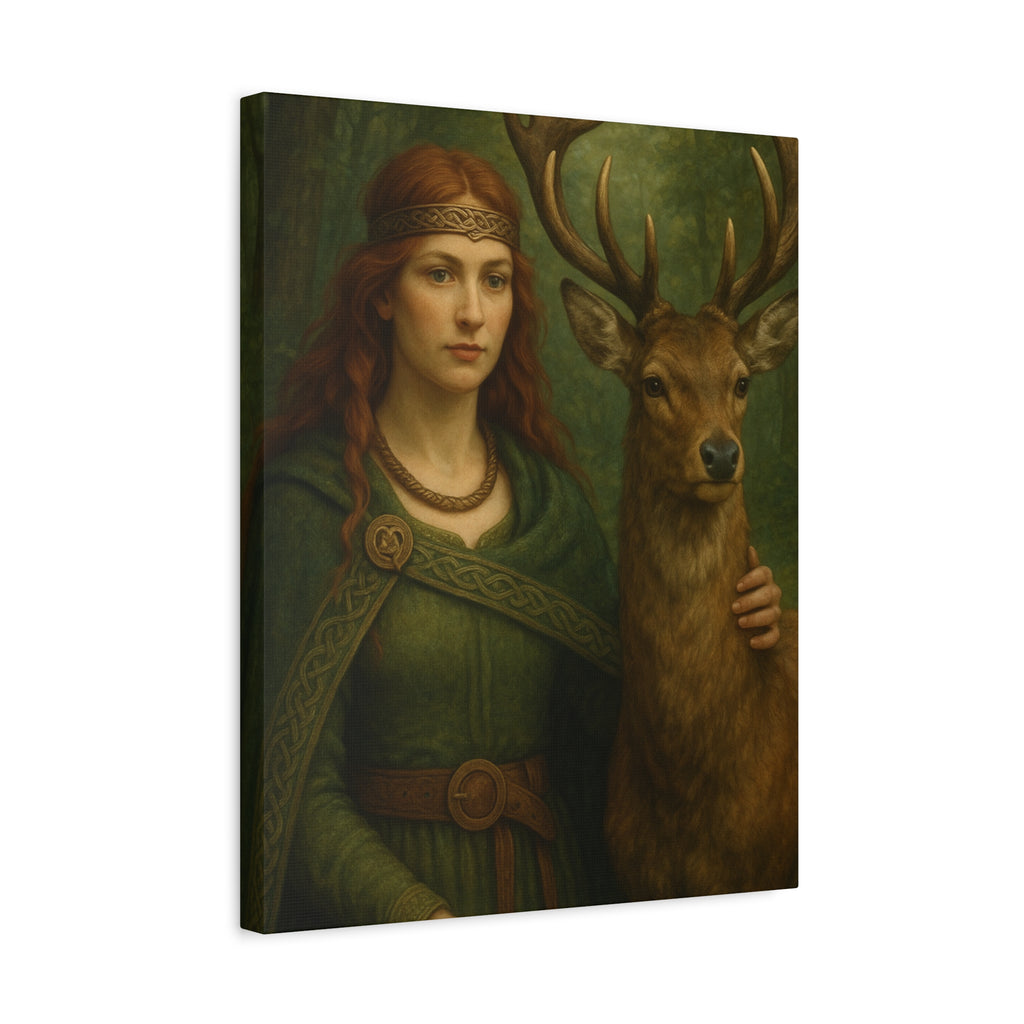 Goddess and Deer - Canvas Print