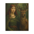 Goddess and Deer - Canvas Print