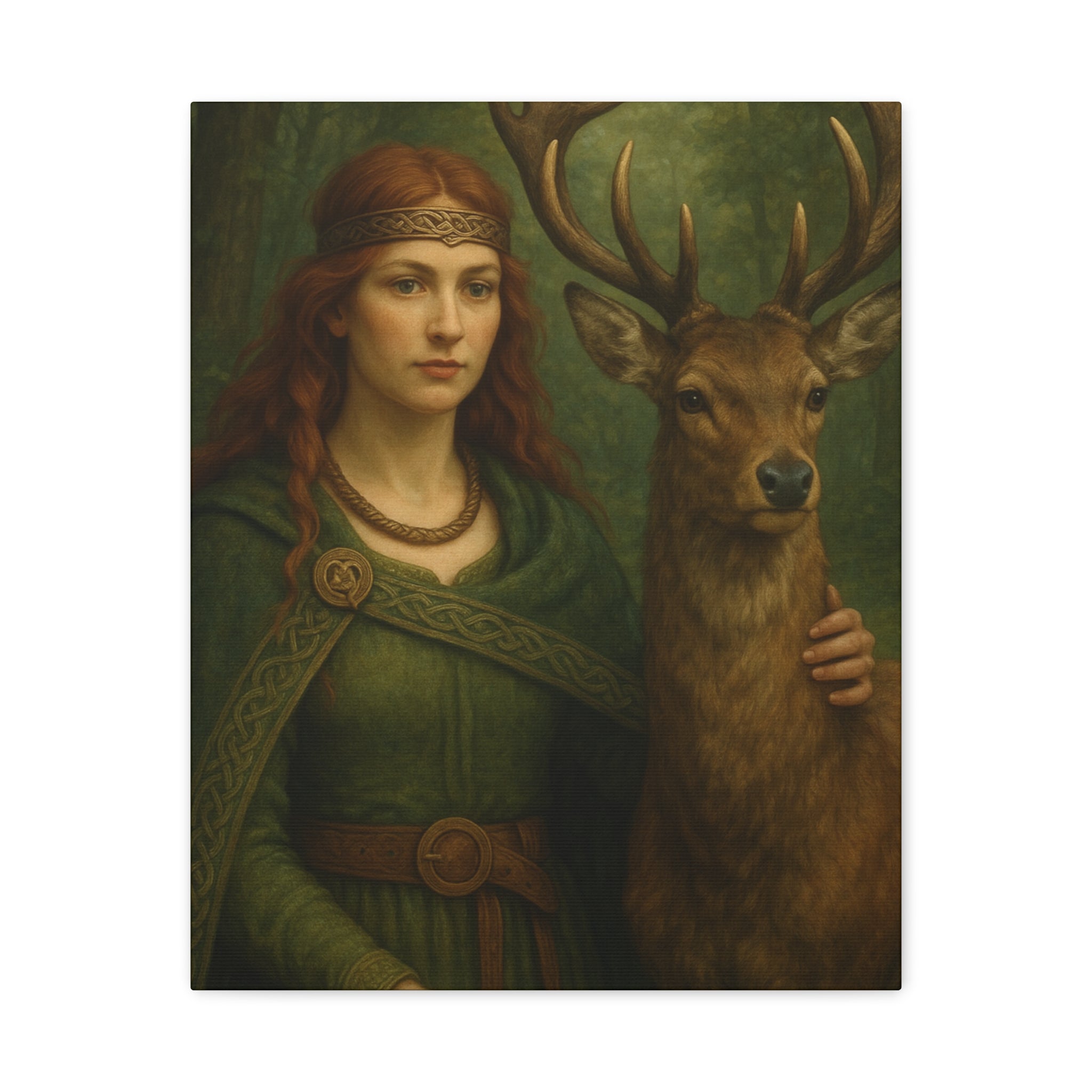 Goddess and Deer - Canvas Print