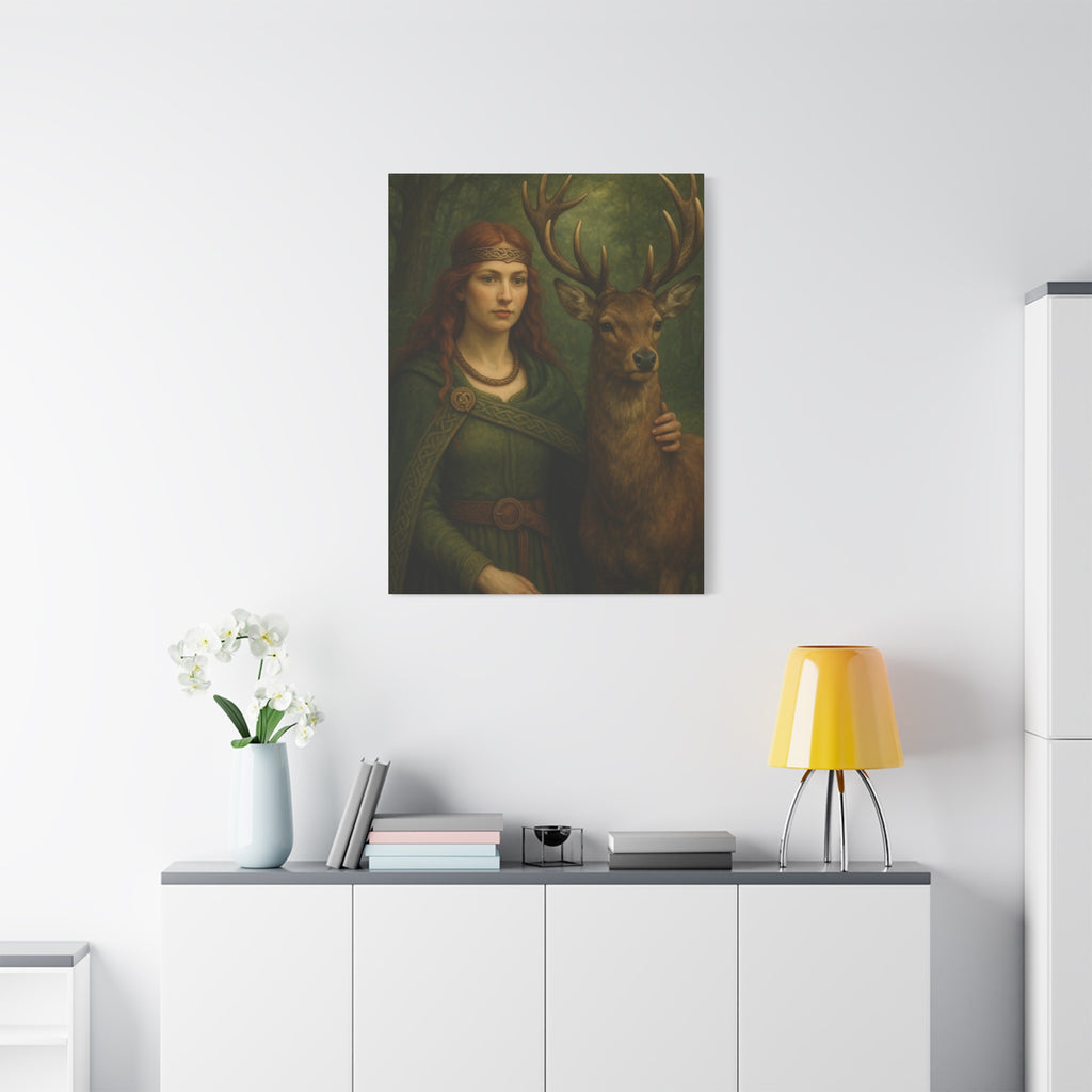 Goddess and Deer - Canvas Print