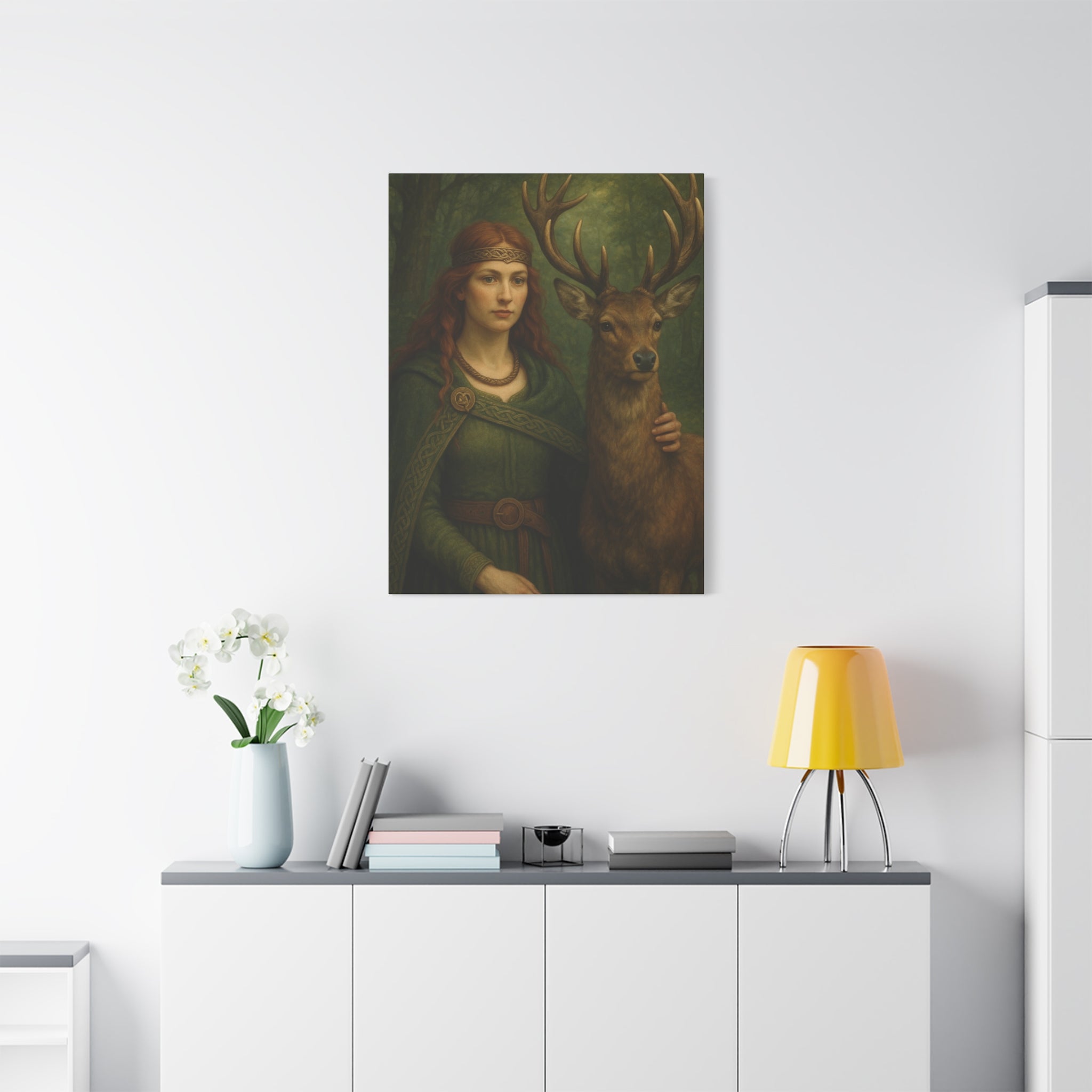 Goddess and Deer - Canvas Print
