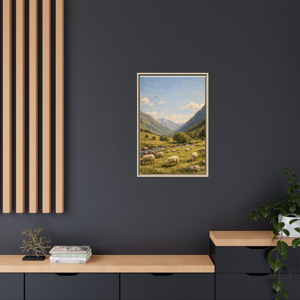 Pastoral With Wyvern - Framed Canvas