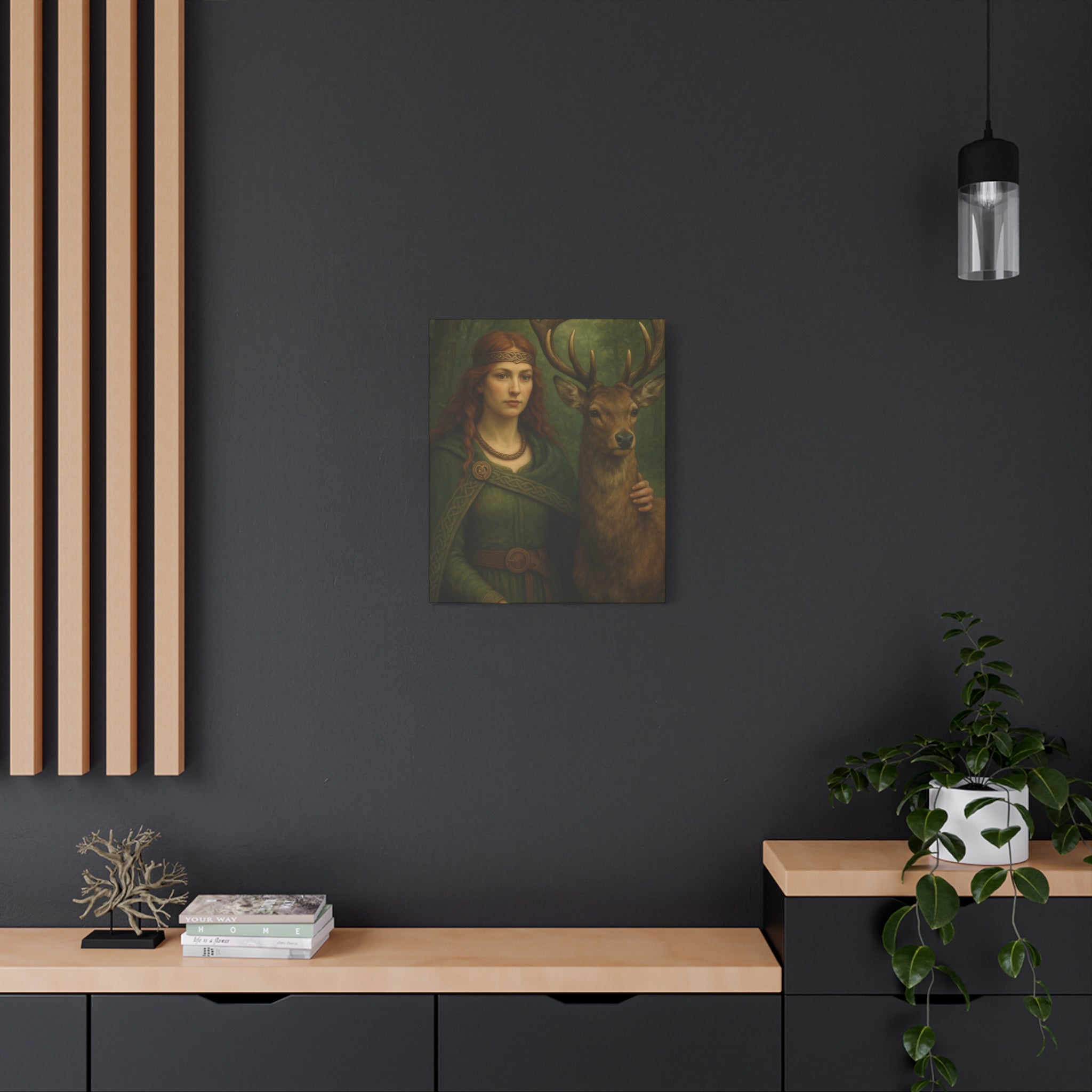 Goddess and Deer - Canvas Print