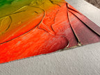 Rainbow Plaster Painting 9x11 - Textured Original