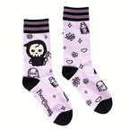 Pastel Goth Grim Reaper Crew Socks