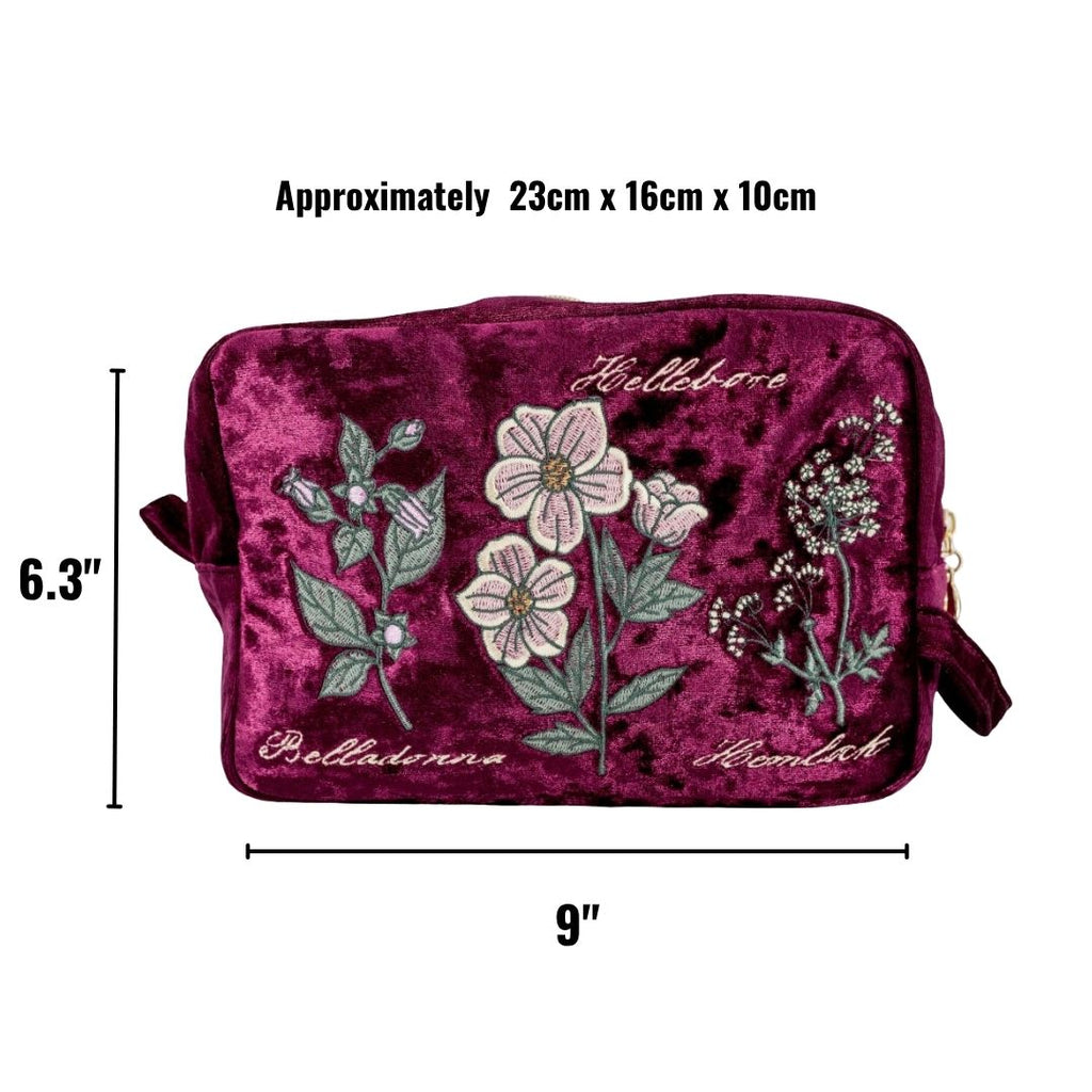 Baneful Botany Velvet Cosmetic Bag