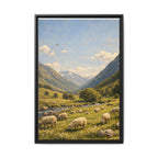Pastoral With Wyvern - Framed Canvas