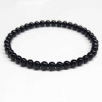 Black Obsidian Round Bead Bracelet