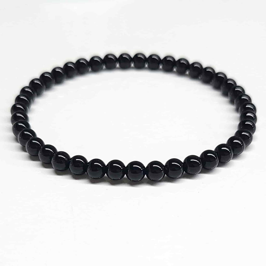 Black Tourmaline Round Bead Bracelet - Energy Filter