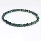Moss Agate Round Bead Bracelet - The Gardener's Stone