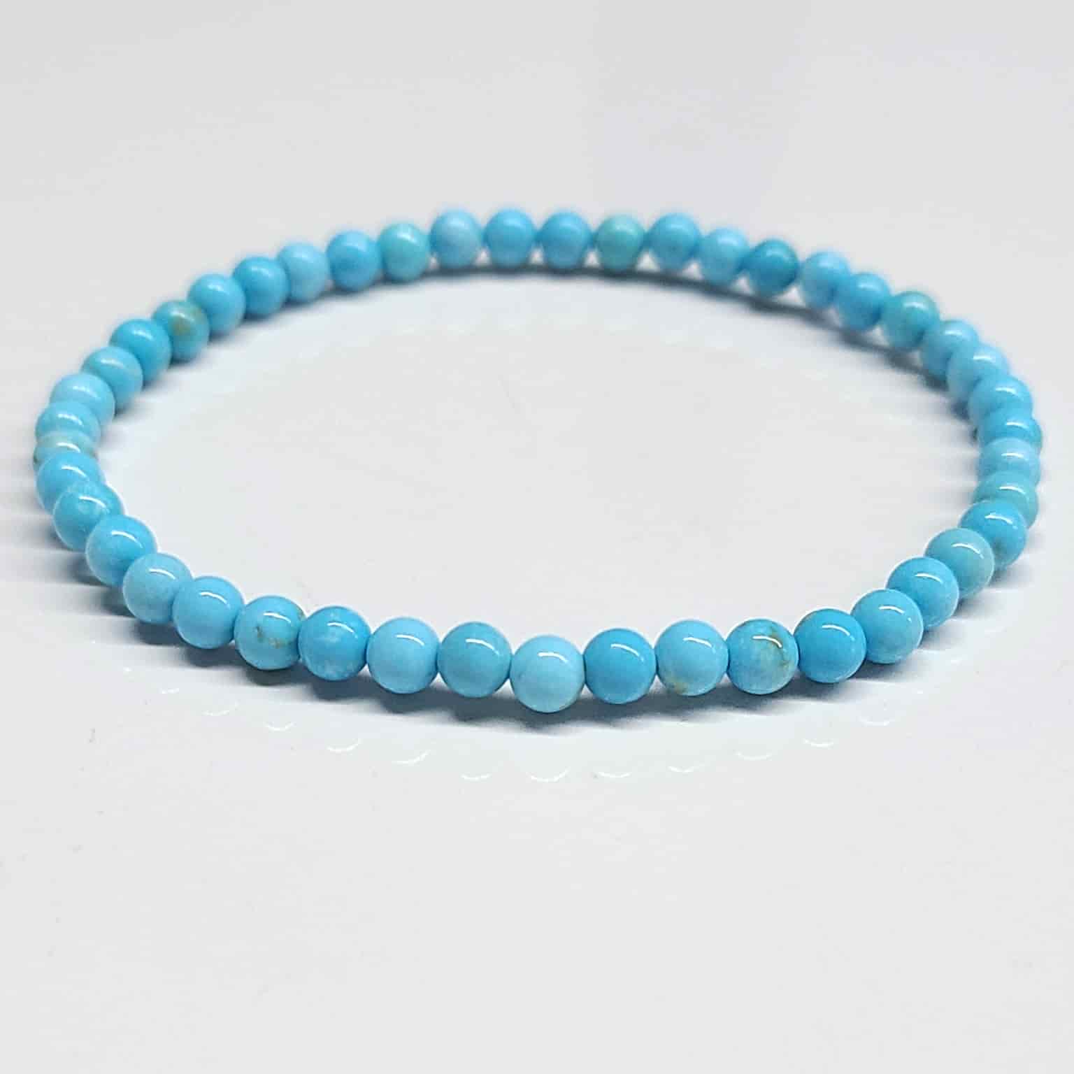 Blue Howlite Round Bead Bracelet - Anger Dissipation