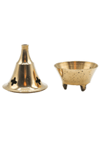 Small 2 Piece Brass Cone Incense Burner