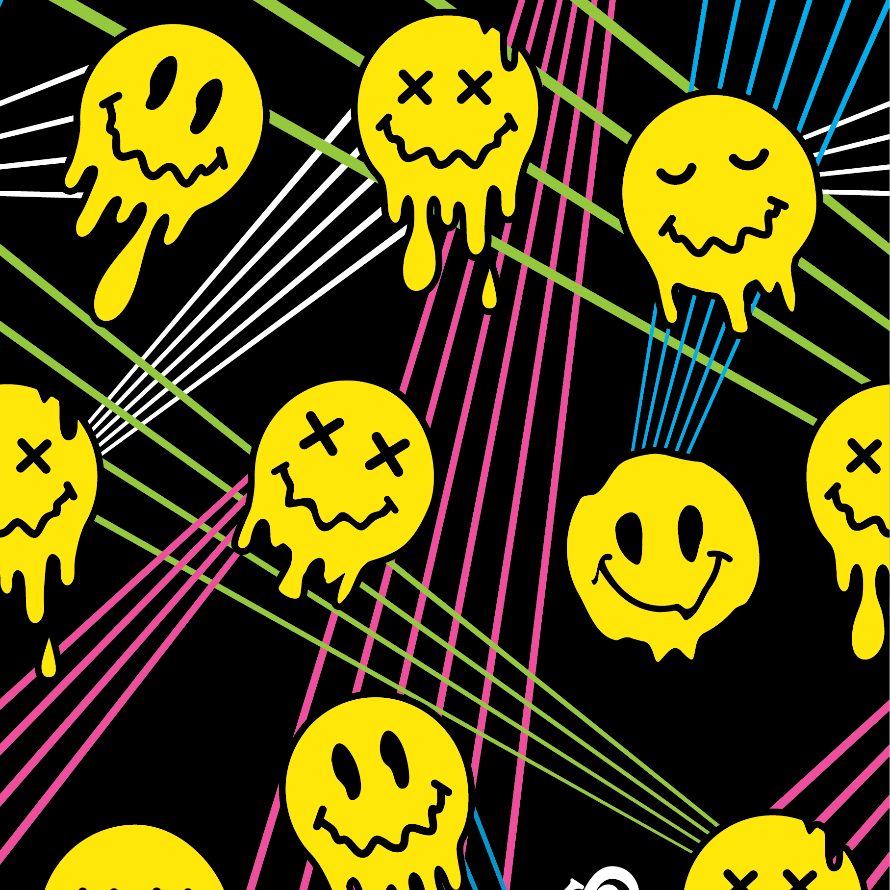 Laser BassFace Melt Supreme UV Reactive Crew Socks