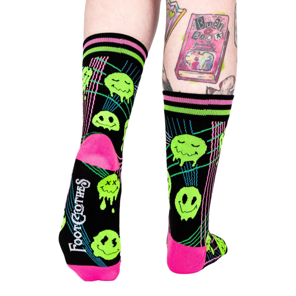 Laser BassFace Melt Supreme UV Reactive Crew Socks