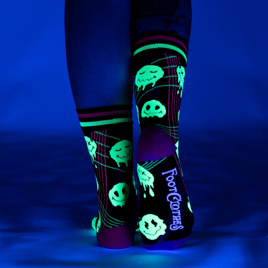 Laser BassFace Melt Supreme UV Reactive Crew Socks