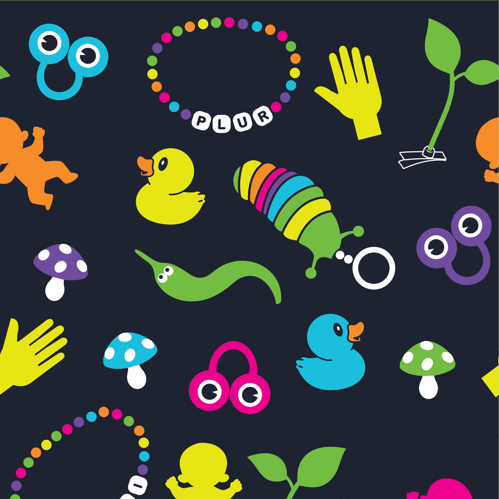 Tiny Trinkets UV Reactive Crew Socks