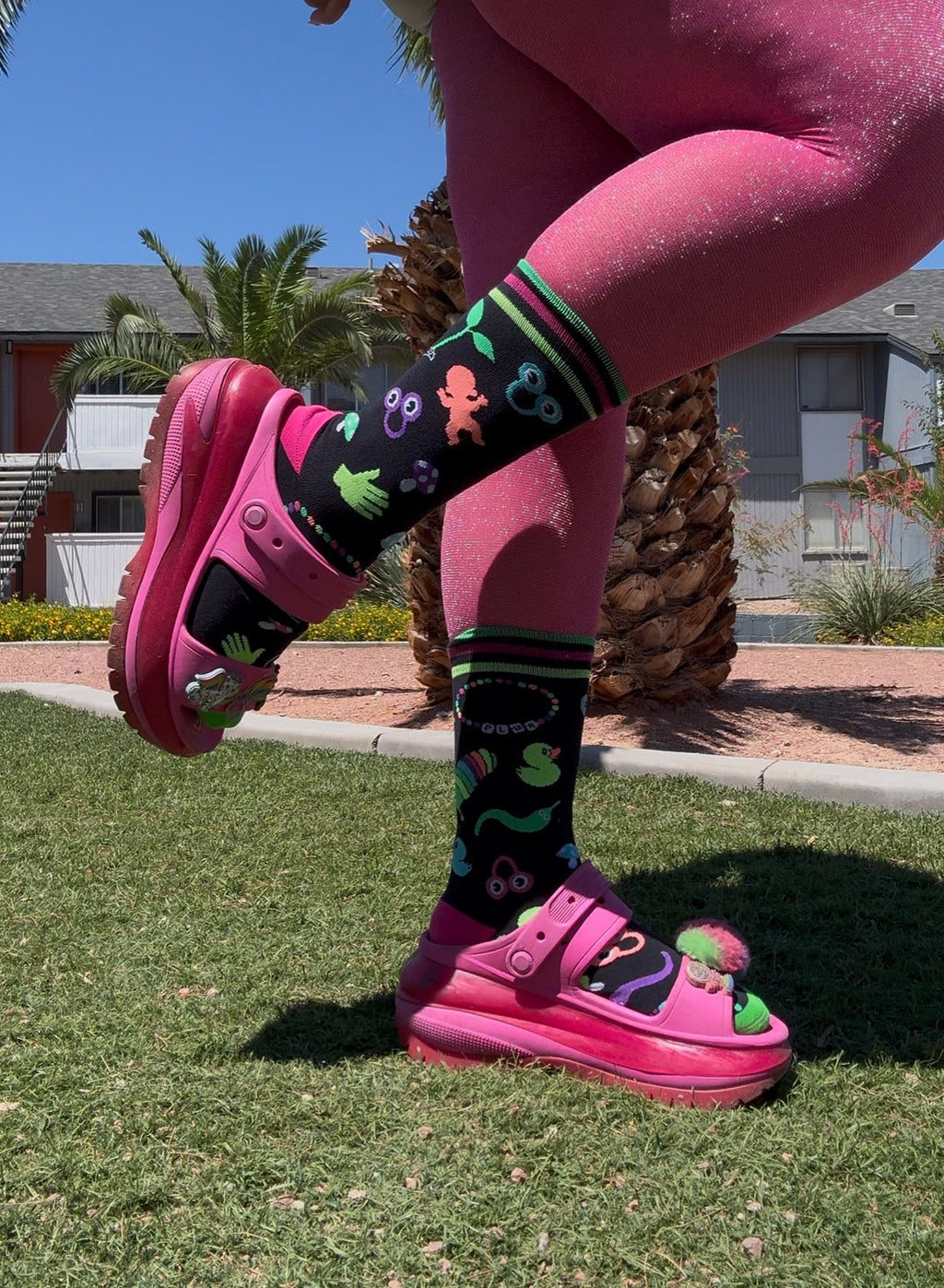 Tiny Trinkets UV Reactive Crew Socks
