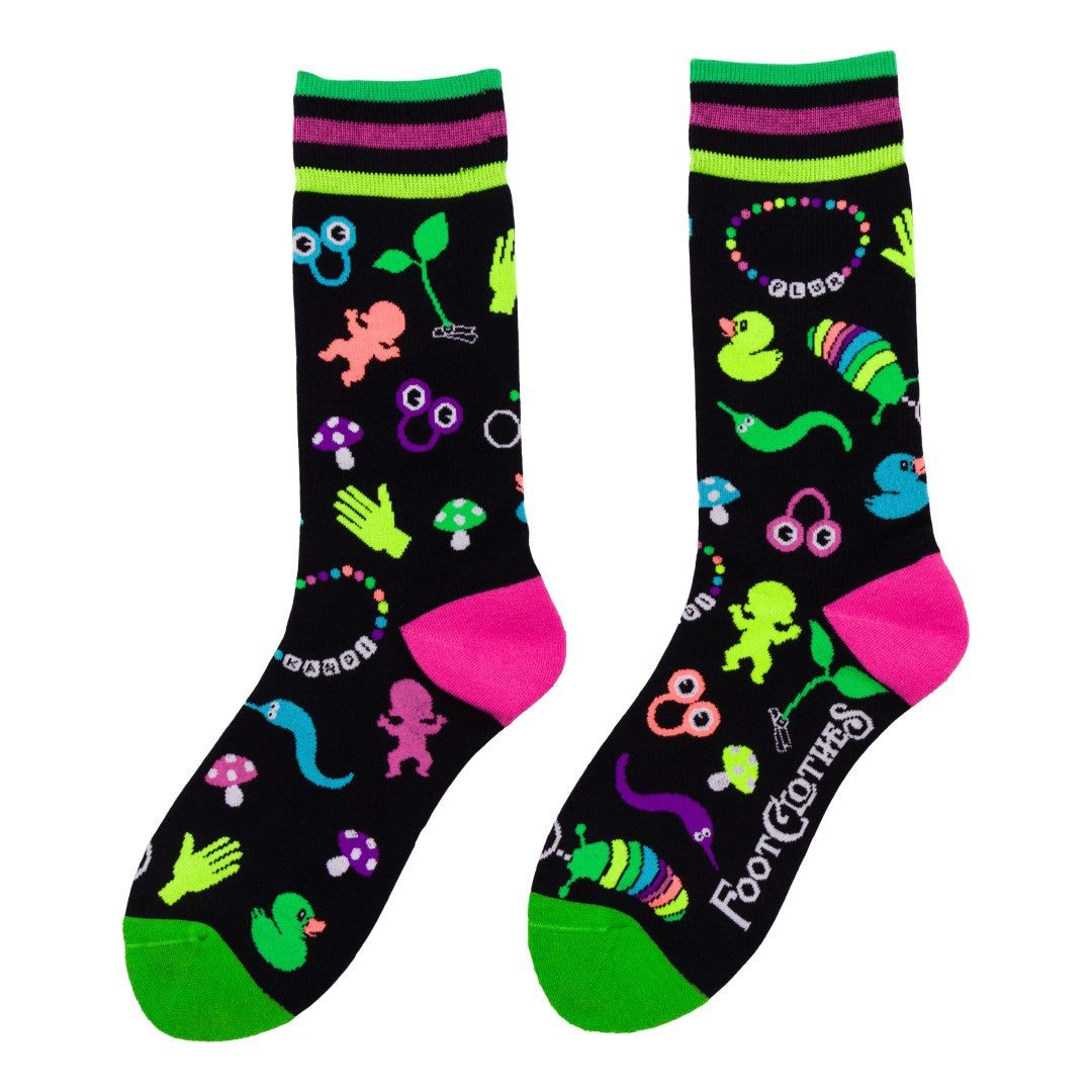 Tiny Trinkets UV Reactive Crew Socks