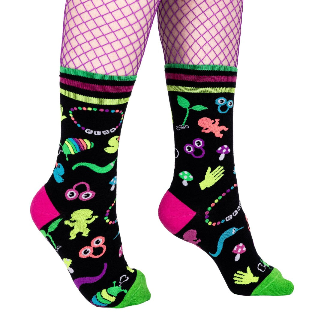 Tiny Trinkets UV Reactive Crew Socks