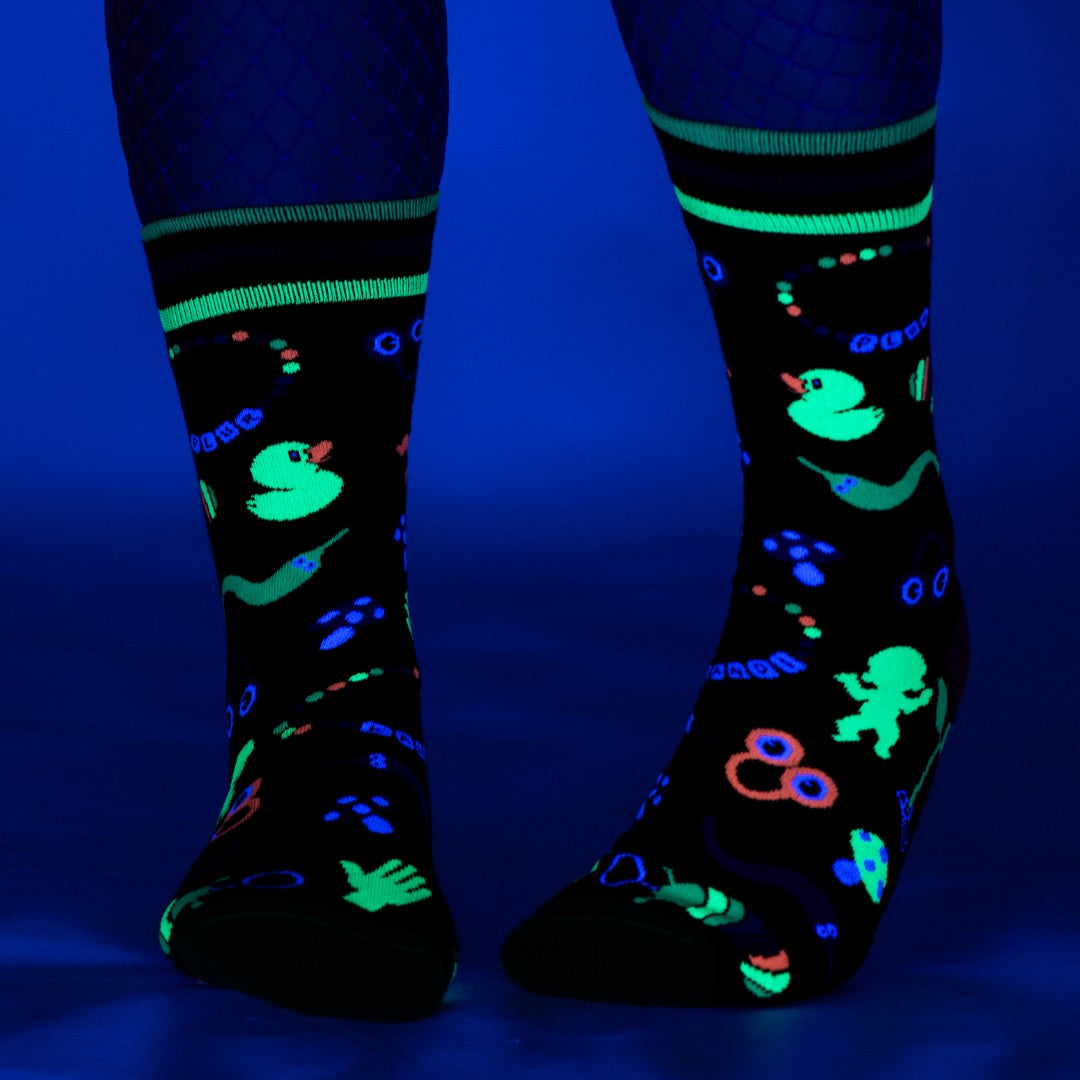 Tiny Trinkets UV Reactive Crew Socks