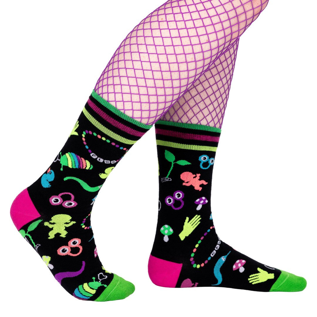 Tiny Trinkets UV Reactive Crew Socks