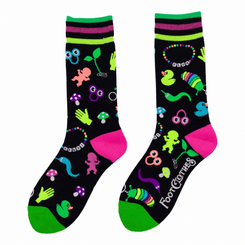 Tiny Trinkets UV Reactive Crew Socks