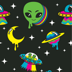 Spaced Out Alien UV Reactive Crew Socks