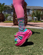 Kandi Land UV Reactive Crew Socks