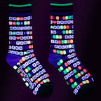 Kandi Land UV Reactive Crew Socks