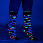 Kandi Land UV Reactive Crew Socks