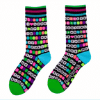 Kandi Land UV Reactive Crew Socks
