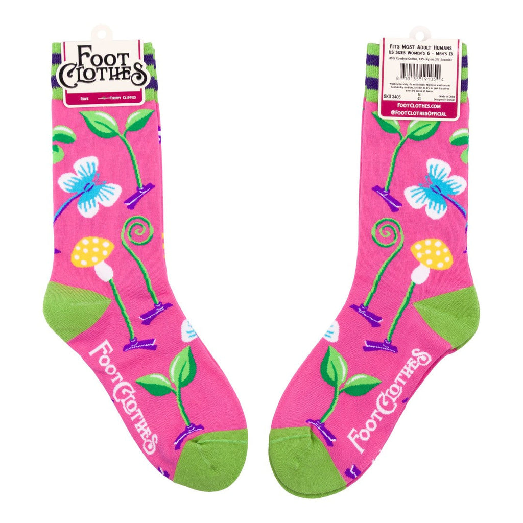 Trippy Clippies UV Reactive Crew Socks