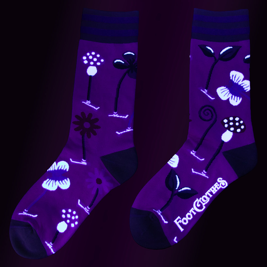 Trippy Clippies UV Reactive Crew Socks