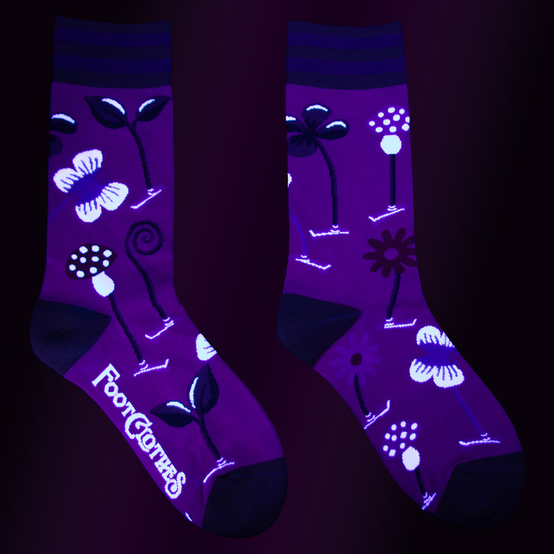 Trippy Clippies UV Reactive Crew Socks