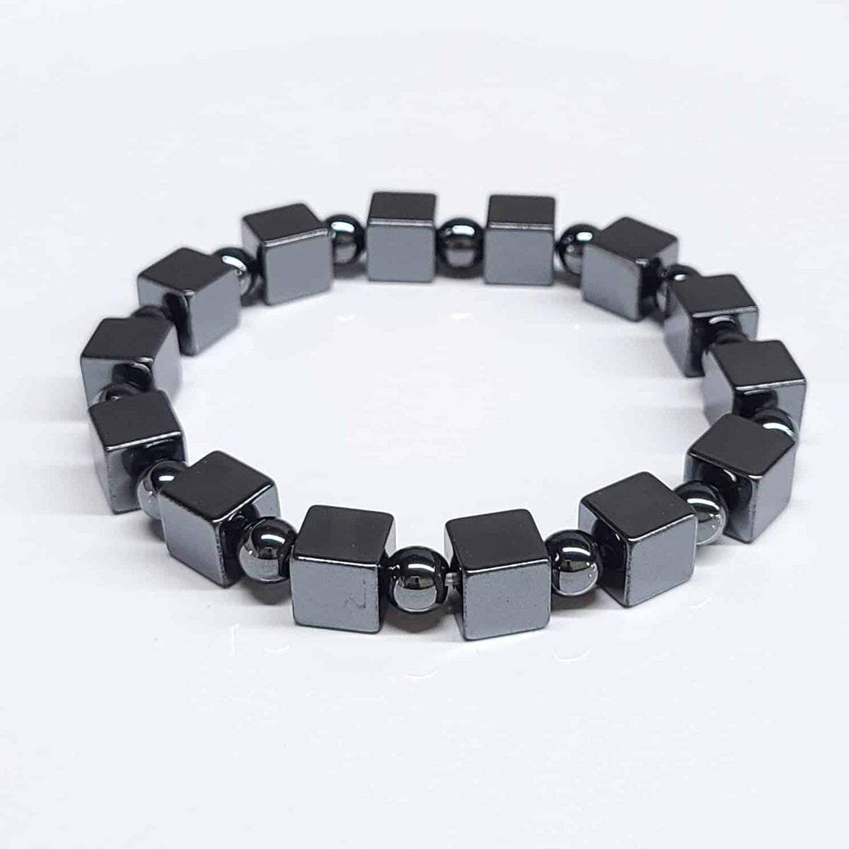 Hematite Cube Stackable Bracelet