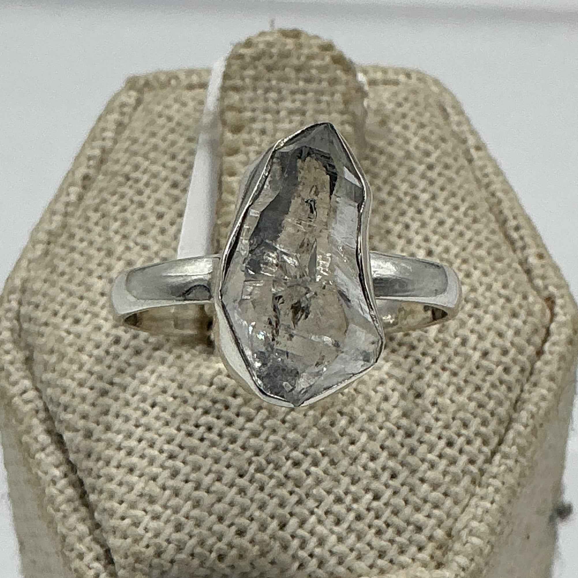 Sterling Silver Herkimer Diamond Ring - Size 10 - Clarity, Intuition & Alignment