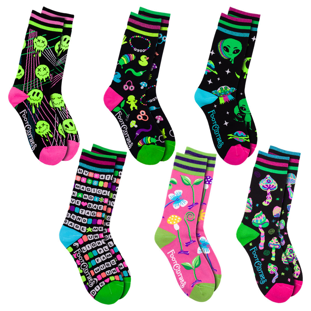 Rave Crew Sock Pack | 6 Designs