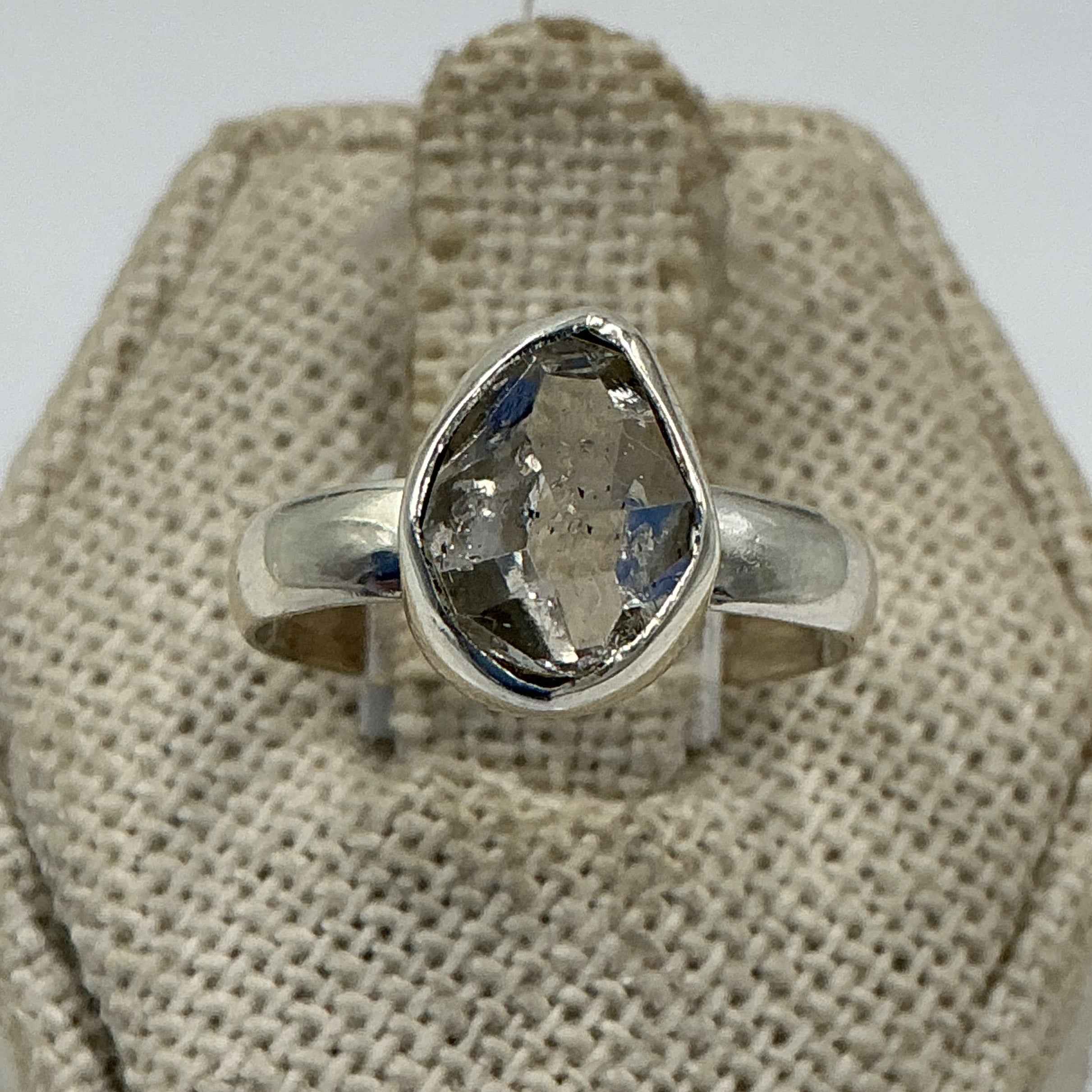 Sterling Silver Herkimer Diamond Ring - Size 6 - Clarity, Intuition & Alignment