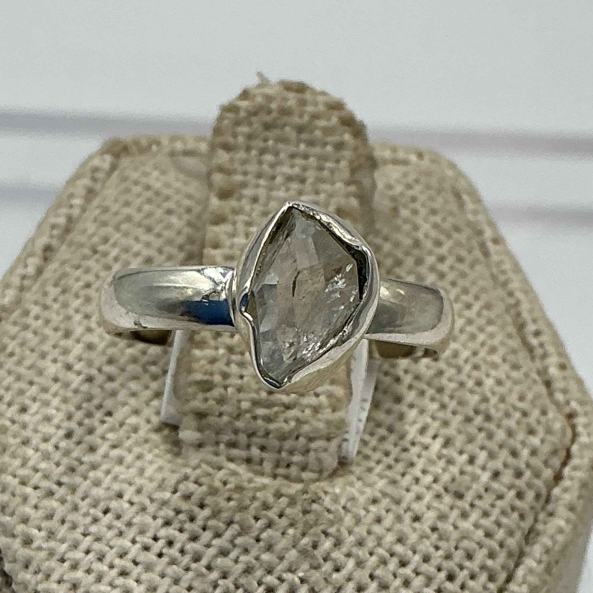 Sterling Silver Herkimer Diamond Ring - Size 7 - Clarity, Intuition & Alignment