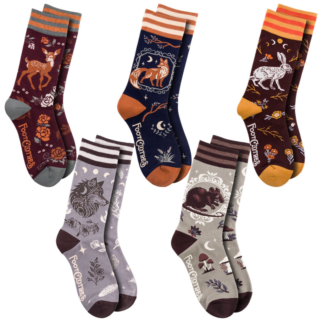 Forest Familiars Crew Sock Pack | 5 Designs