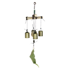 Witch's Bell / Windchime: Cross of Twigs, Driftwood, Leaf, Beads, Charm - Handcrafted