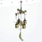 Witch's Bell / Windchime: Cross of Twigs, Driftwood, Leaf, Beads, Charm - Handcrafted