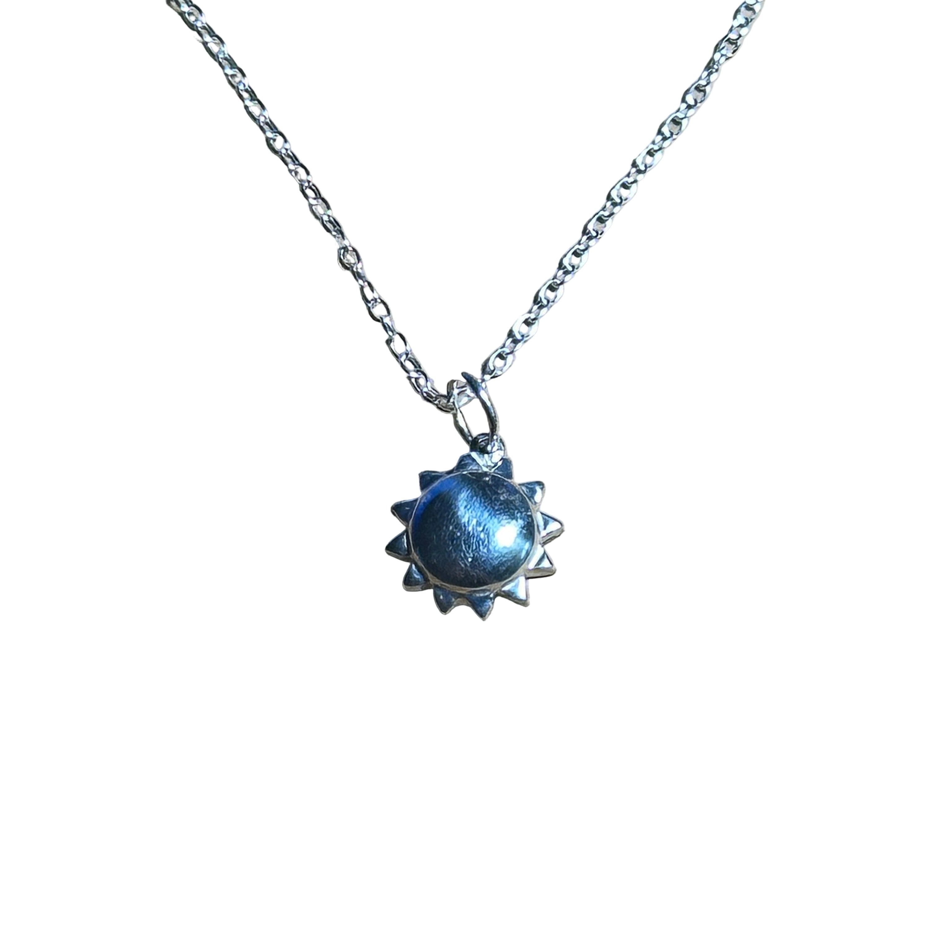 Bertoni Sterling Silver Sun Pendant Necklace – Transformation & Higher Consciousness Jewelry